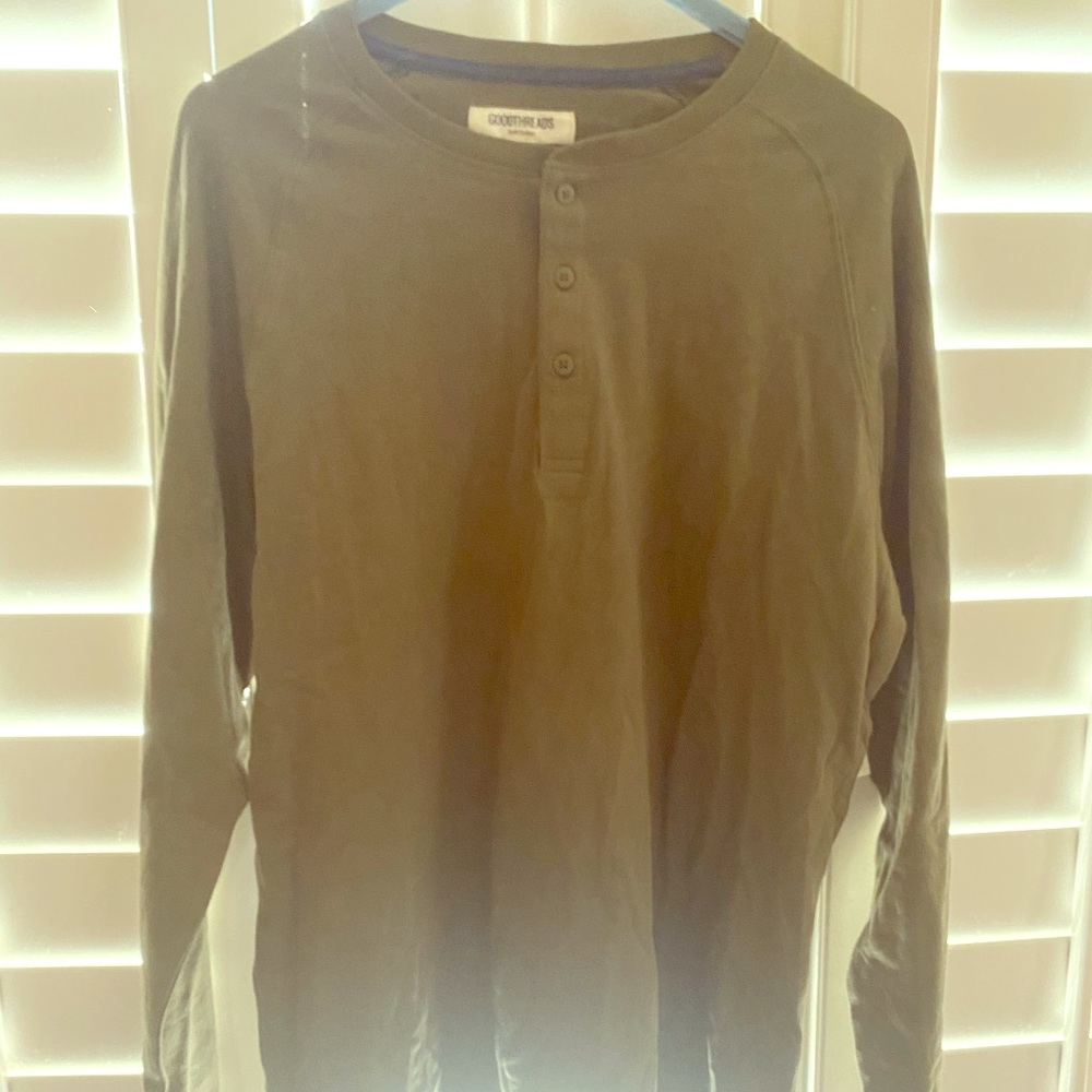 Goodthreads Long-Sleeve Henley, Brown M
